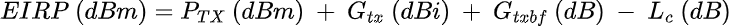 EIRP definition (decibel scale)